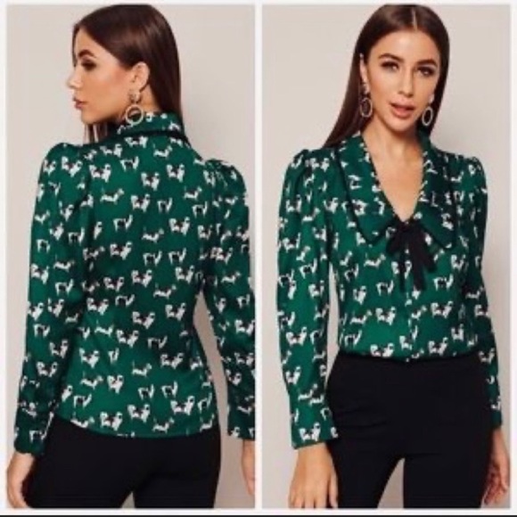 Zara Tops Zara Dog Blouse Poshmark
